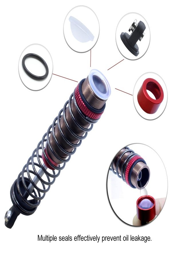 طقم ممتص صدمات HOBOHY 70 مم 95 مم مع مخمدات زيتية ملولبة لسيارات تامييا TT-02B DT-02 DT-03 1/10 RC قطع غيار للترقية (أحمر) - Image 3